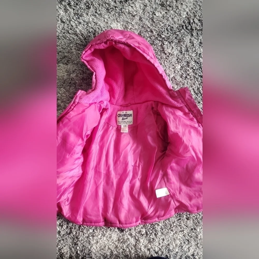 Oshkosh B'gosh Pink Girls puffer‎ coat Size 24M